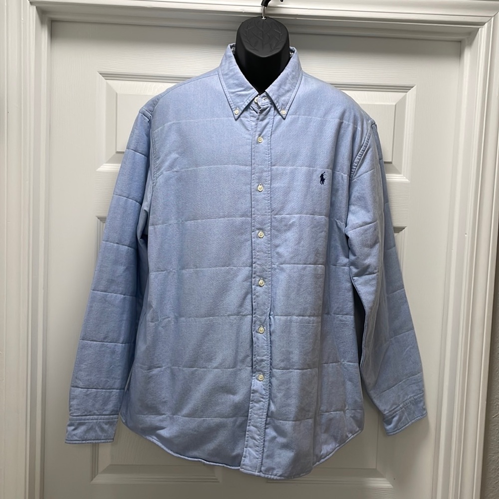 Quilted chambray over shirt with seersucker line from Polo by Ralph Lauren